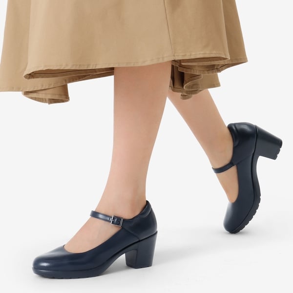 [Stand All Day Pumps] Edenia Round Toe Mary Jane Pumps - NAVY BLUE - 1